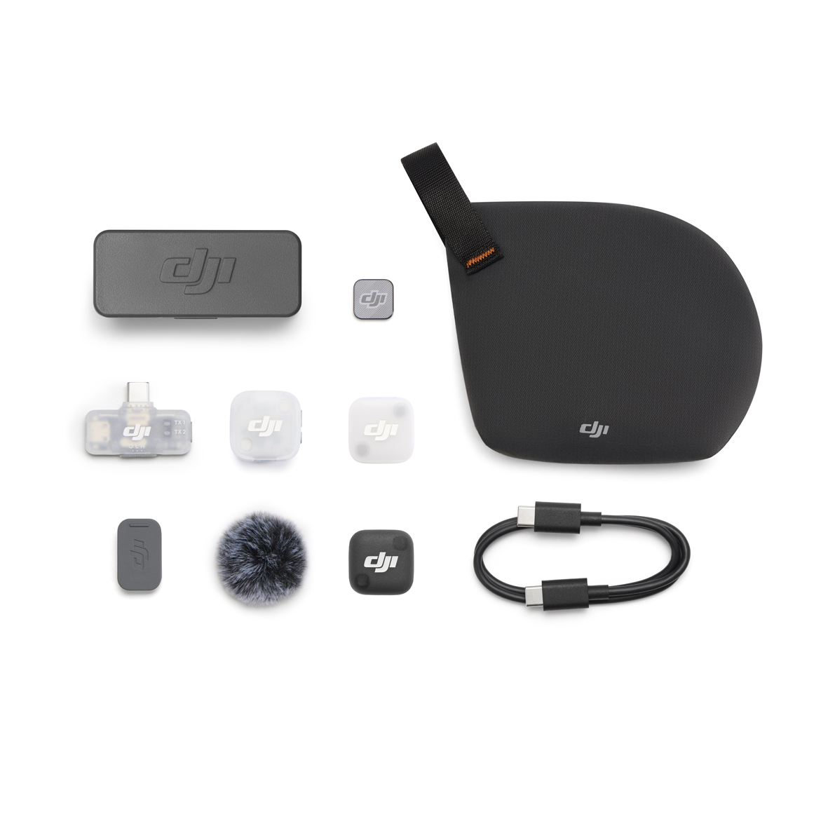 DJI MIC Mini 2 (1 TX + 1 Mobile RX+Charg Case), Empfänger, Sender, Ladeschale