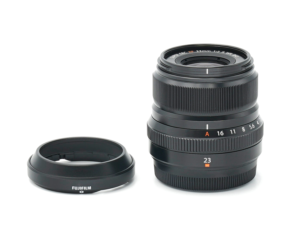 objektiv, weitwinkel?, festbrennweite, fujifilm?, metallgehäuse