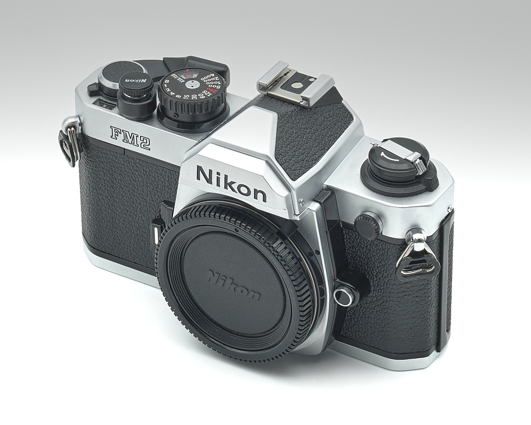 kamera, Spiegelreflex?, Nikon, schwarz, silber