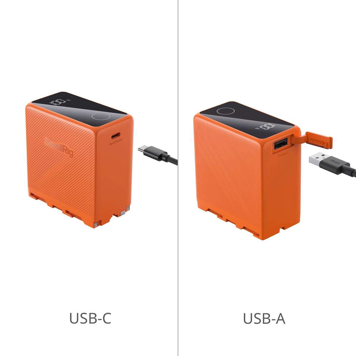 SmallRig 4576 NP-F970 orange, USB-C wiederaufladbarer Akku