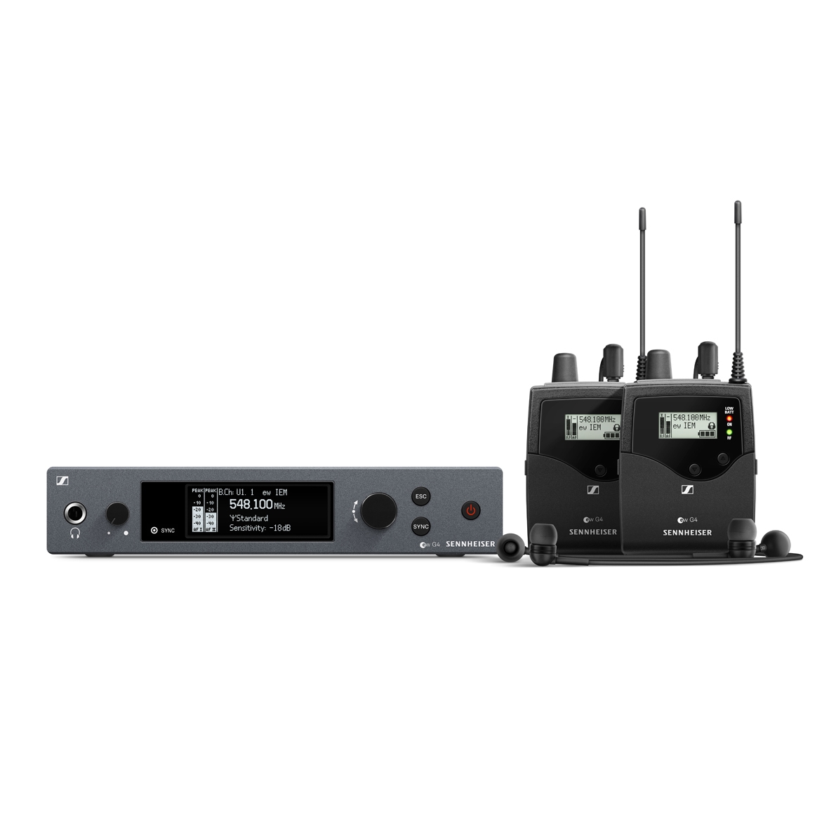 Sennheiser ew IEM G4-Twin-G, drahtloses Stereo IEM Doppel-Set