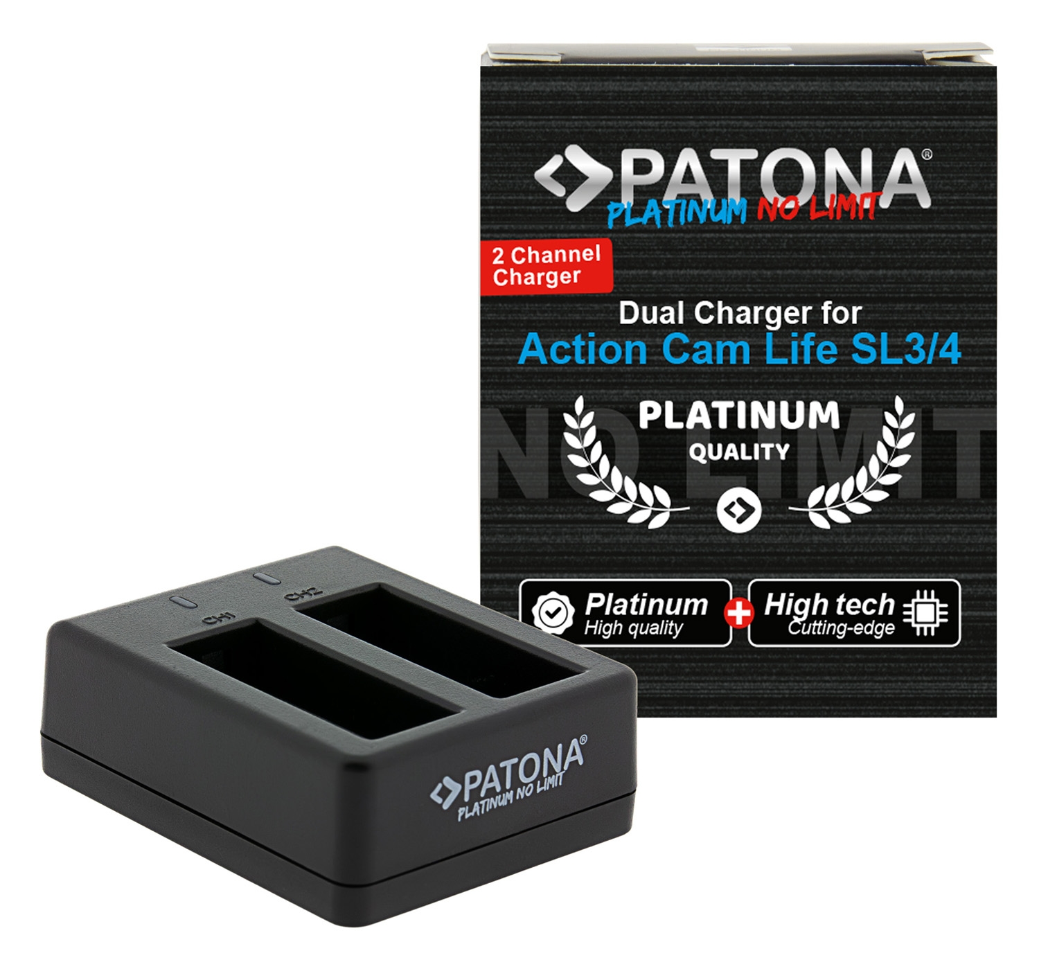 Patona Platinum Dual Ladegerät für Actioncam Life SL3, SL4