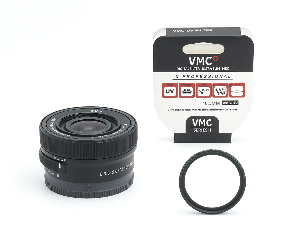 Sony SEL 16-50mm 3.5-5.6 OSS PZ II schwarz + VMC UV-Filter Schutzfilter 40,5mm