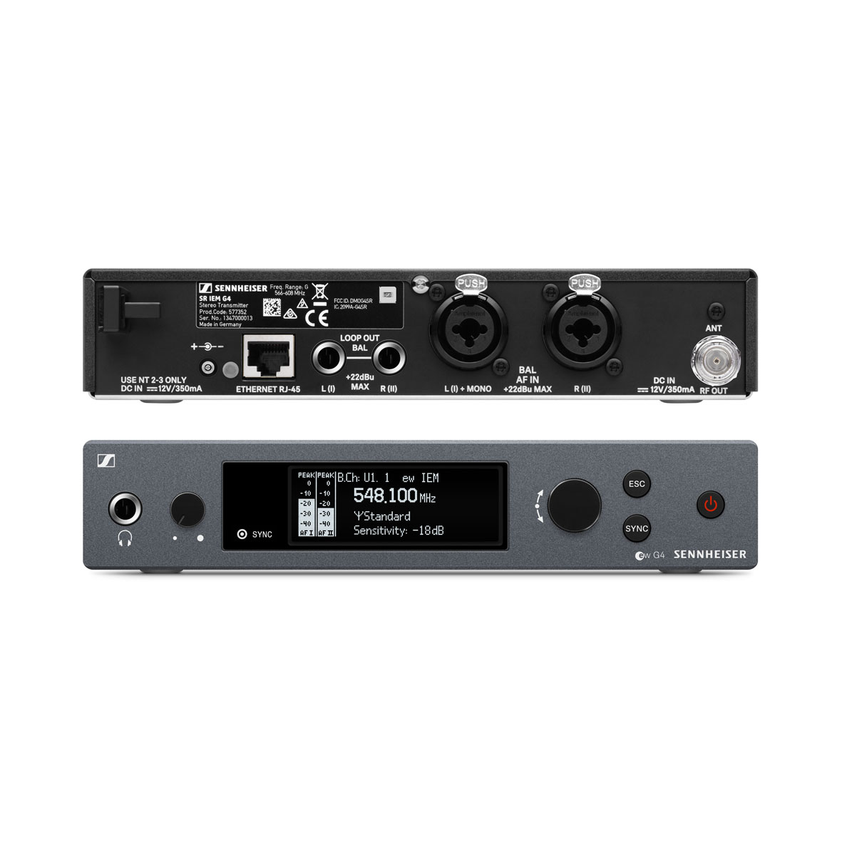 Sennheiser ew IEM G4-Twin-E, drahtloses Stereo IEM Doppel-Set