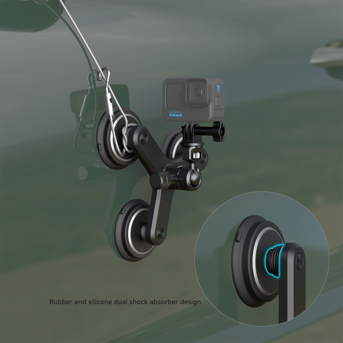 SmallRig 4468 Dreifach Magnetische Saugnapfhalterung  f.Action-Kameras