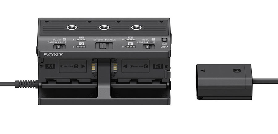Kamerabatterie-Ladegerät, Dual-Schacht-Ladegerät, Sony, USB, Batterieprüfung