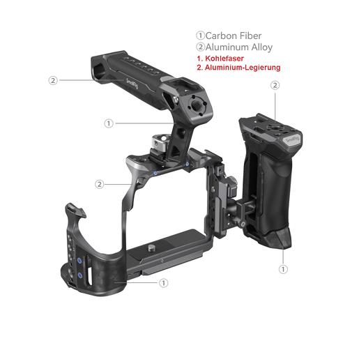SmallRig 3710 Rhinoceros Advanced Cage Kit für Sony Alpha 7R V/IV/7S III