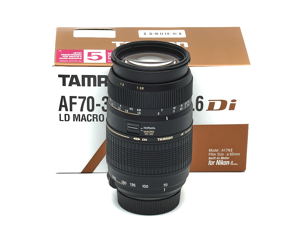 Objektiv, Tamron AF70-300, Makroobjektiv, Nikon kompatibel, schwarz