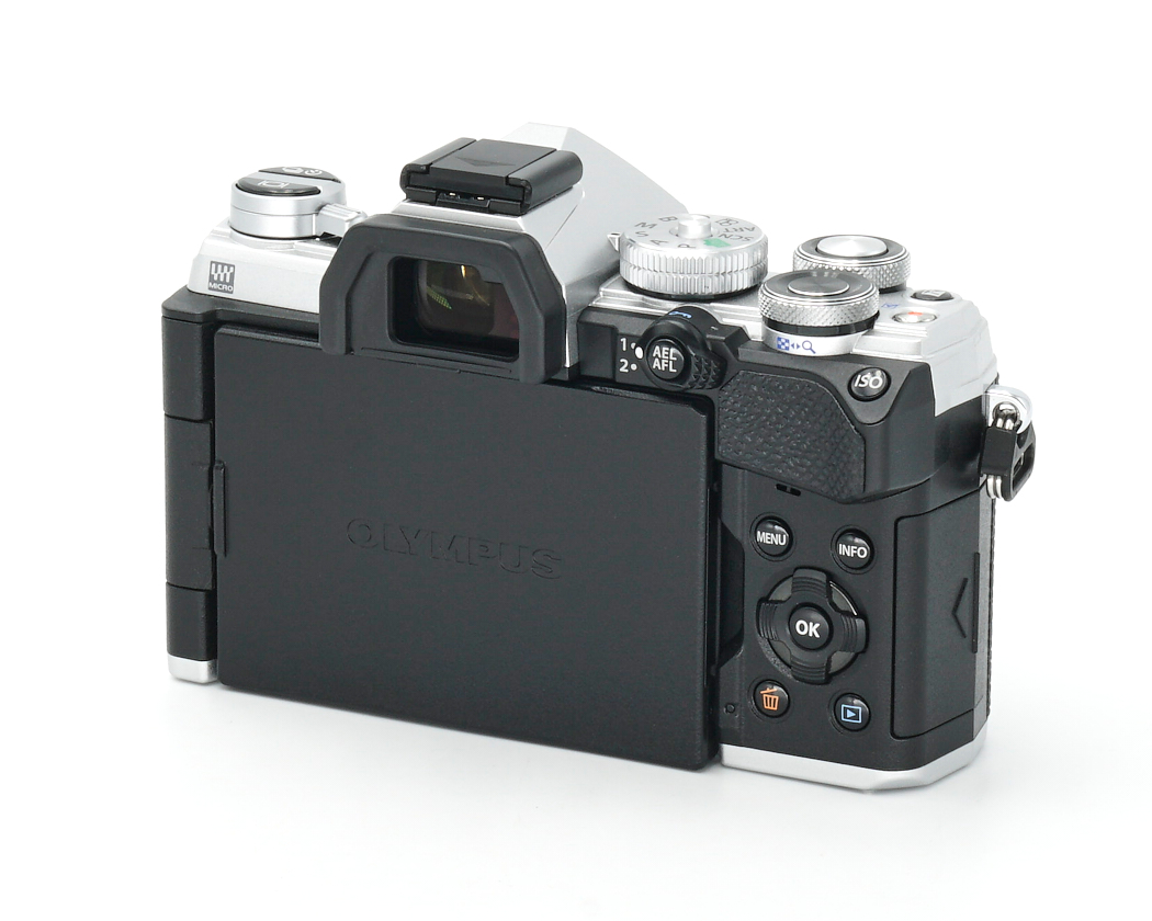 Digitalkamera, Spiegellose Kamera, schwarze Kamera, Rückseite LCD, Bedienknöpfe