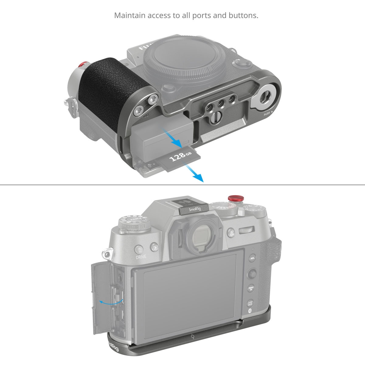 SmallRig 4712 Silicone L-Shape Handle für Fujifilm X-T50 charcoal silver