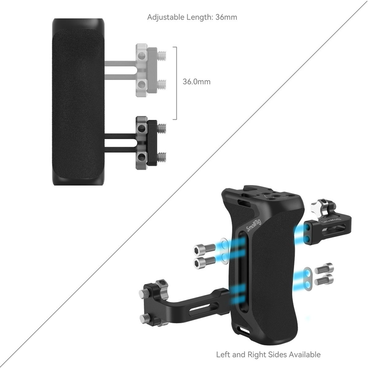 SmallRig 4015 Seitenhandgriff mit 1/4"- 20 Schrauben
