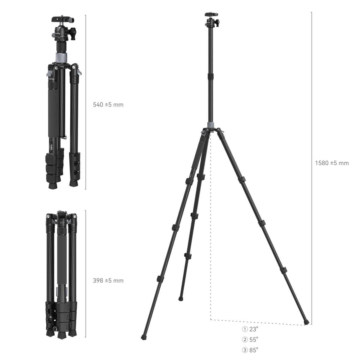 SmallRig 4059 Carbon-Stativ mit Mittelsäule AP-20