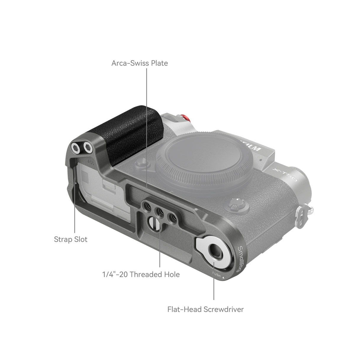 SmallRig 4712 Silicone L-Shape Handle für Fujifilm X-T50 charcoal silver