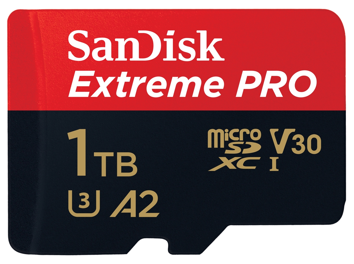 SanDisk Extreme Pro 1 TB 200 MB/s micro SDXC UHS-I, U3, V30, A2, C10+ SD Adapter