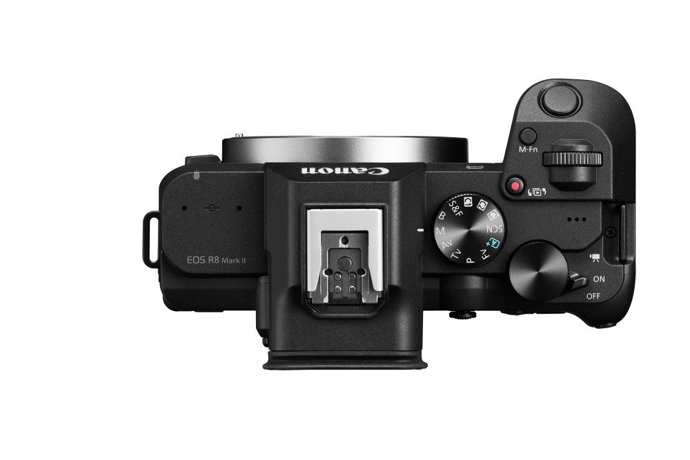 Kamera, DSLR, Vorderansicht, Sensor, Moduswahlrad