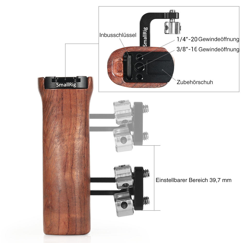 Smallrig 2093 Universeller Holzgriff justierbar