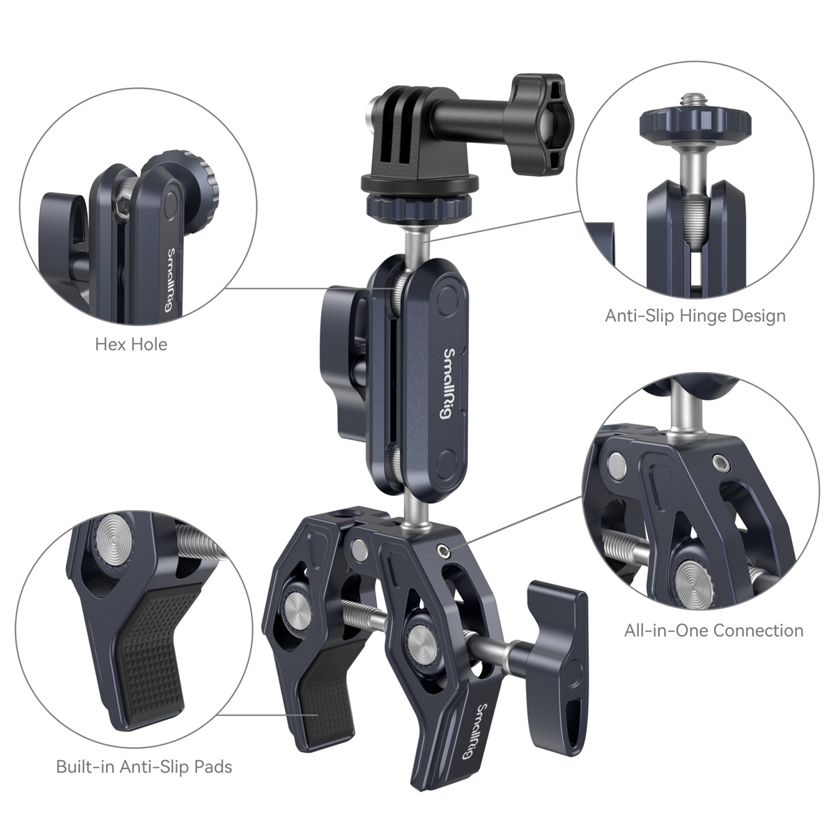 SmallRig 3757B Crab Shaped Clamp with Ballhead Magic Arm