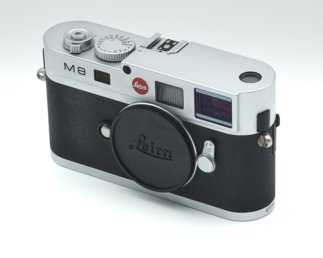kamera, Rechteck-Retina?, Leica, silber-schwarz, Objektivdeckel