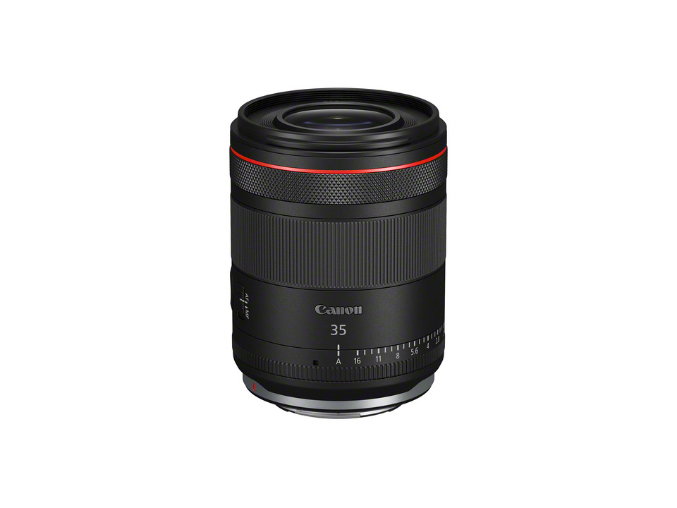 Objektiv, 35-mm-Objektiv, Canon-Objektiv, wechselobjektiv, manueller Fokus, rote Rand, schwarzes Objektiv