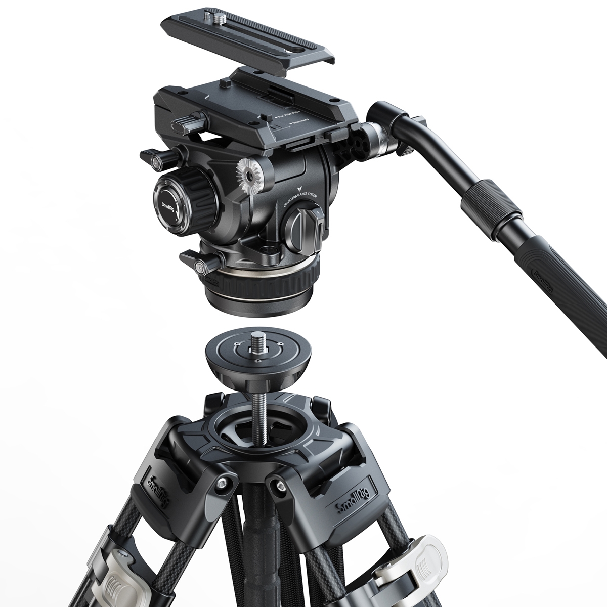 SmallRig 4463 Heavy-Duty Carbon Fiber Tripod Kit AD-120