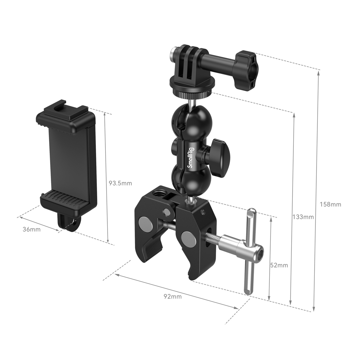 SmallRig 4373 Crab Shaped Super Clamp with Ballhead Magic Arm