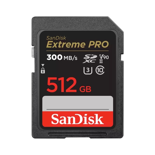SanDisk 512 GB SDXC ExtremePro 300MB/s V90 UHS-II