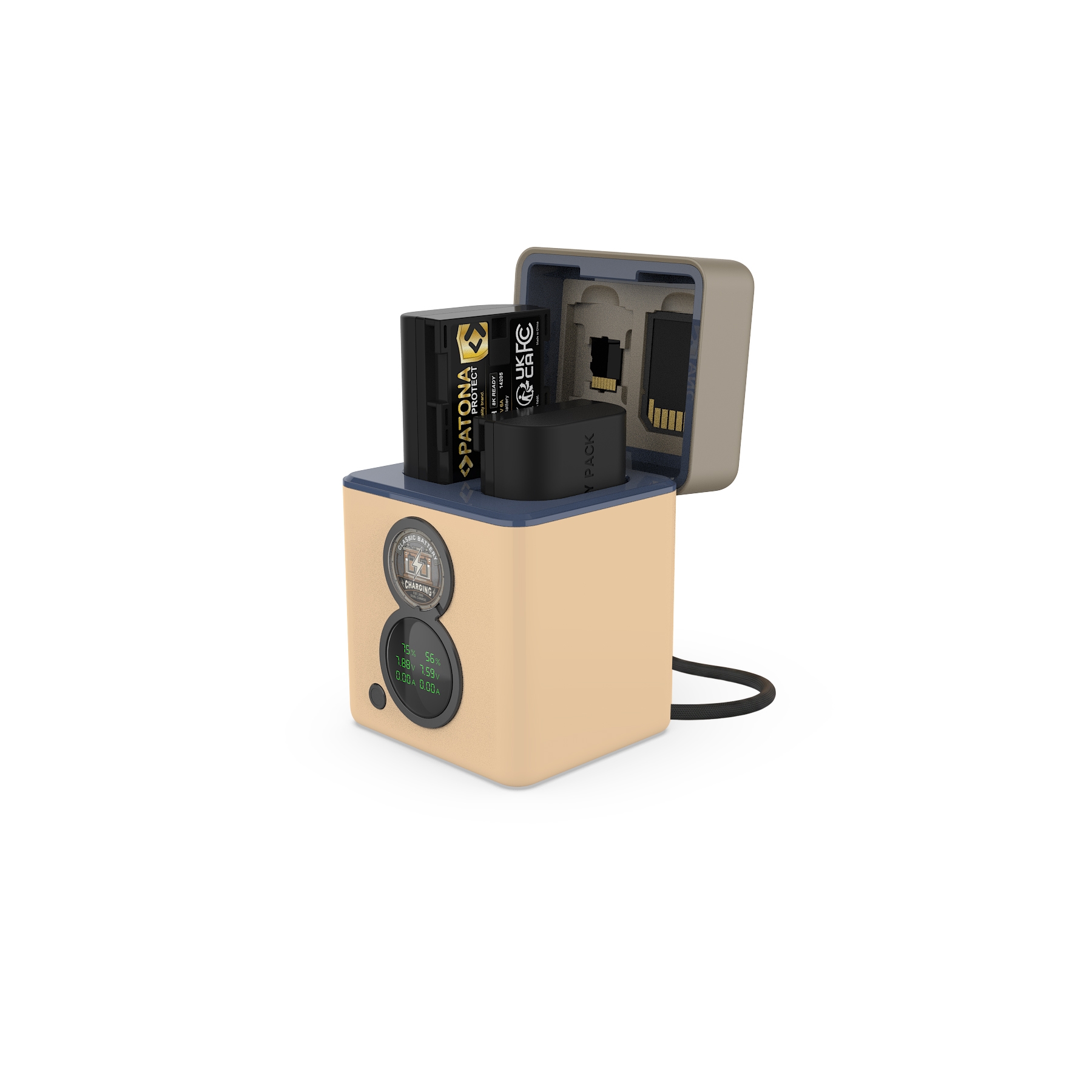 USB-Ladegerät, Batteriepack, Ladestation, Digitalanzeige, tragbare Energie