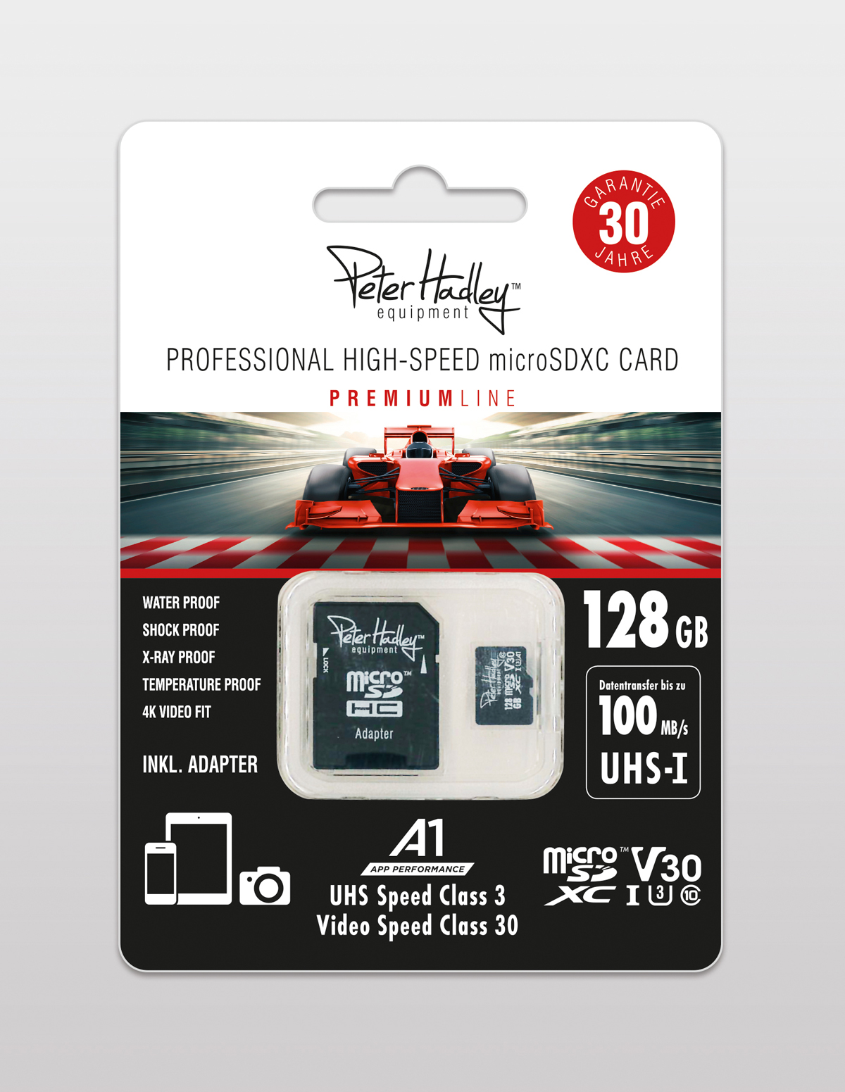Peter Hadley Prof.High-Speed 128GB micro SDXC, Cl10 UHS-I, U3, V30 (100/95 MB/S)