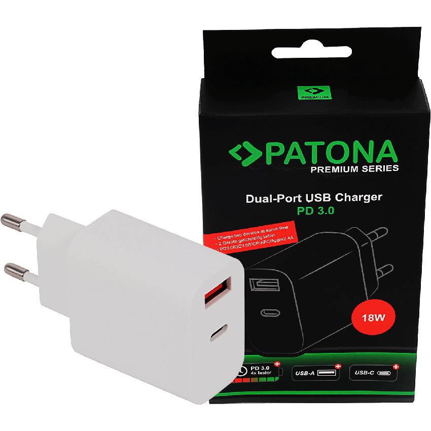 PATONA Premium Netzteil 18W Dual-Port USB