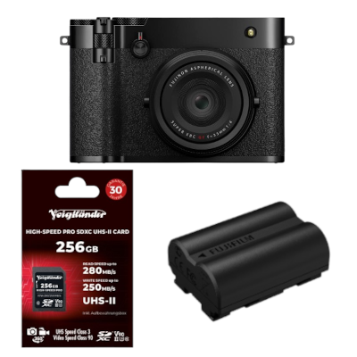 Fujifilm GFX100RF schwarz + Voigtländer 256GB SDXC UHS-II 280/250 MB/s + NP-W235 Akku