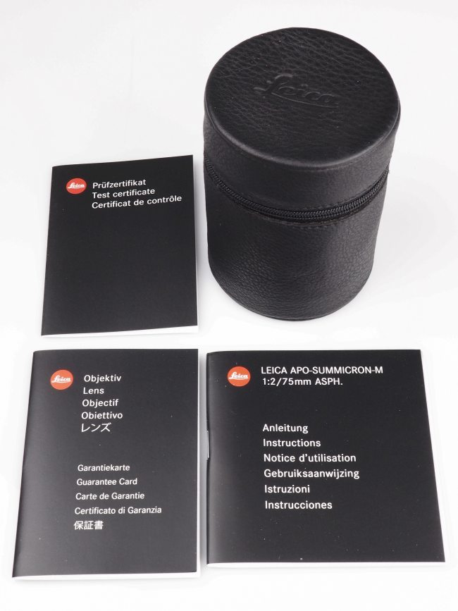 Leica APO-SUMMICRON-M 75mm 2.0 ASPH 11637, 6-BIT, wie neu #48591**