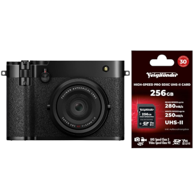 Fujifilm GFX100RF schwarz + Voigtländer 256GB SDXC UHS-II 280/250 MB/s