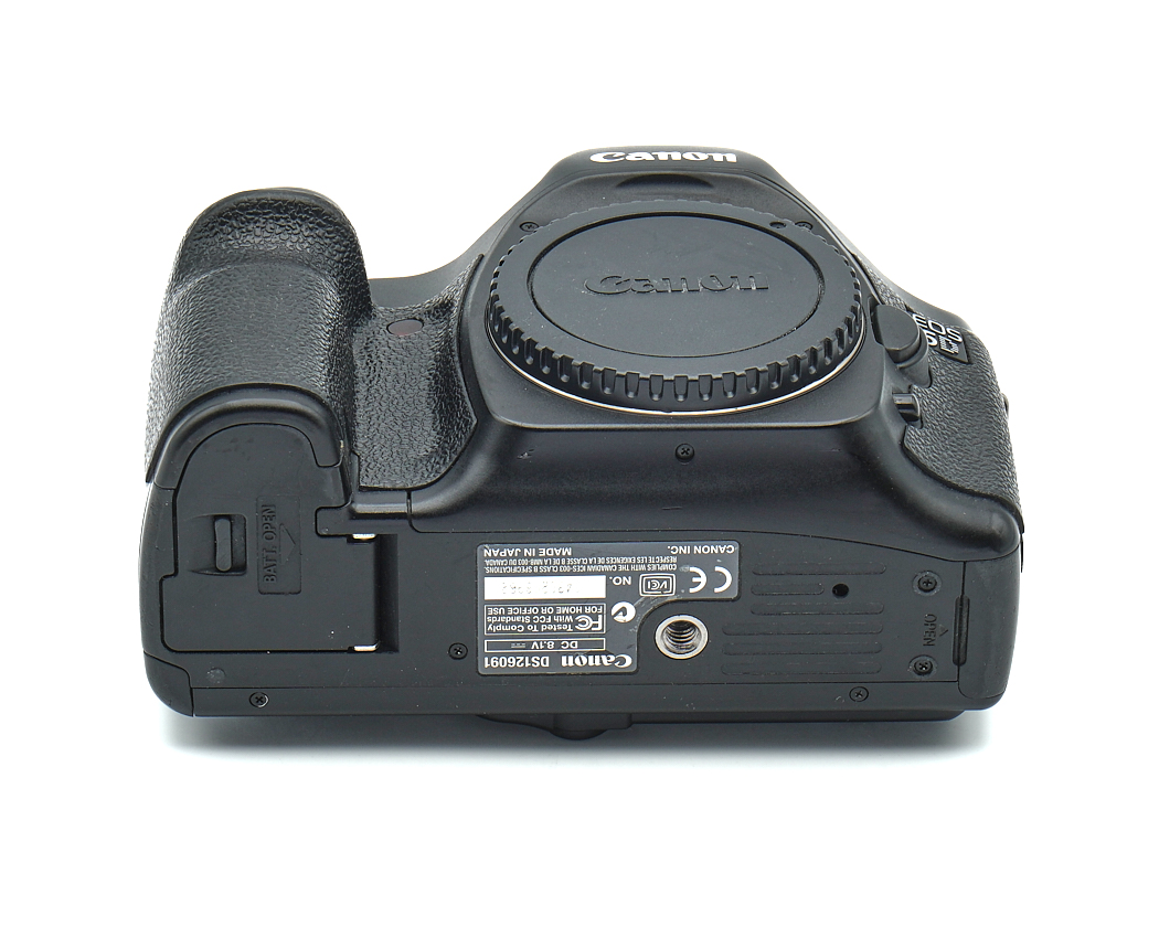 kamera, DSLR, Canon, Unterseite, Batteriefach