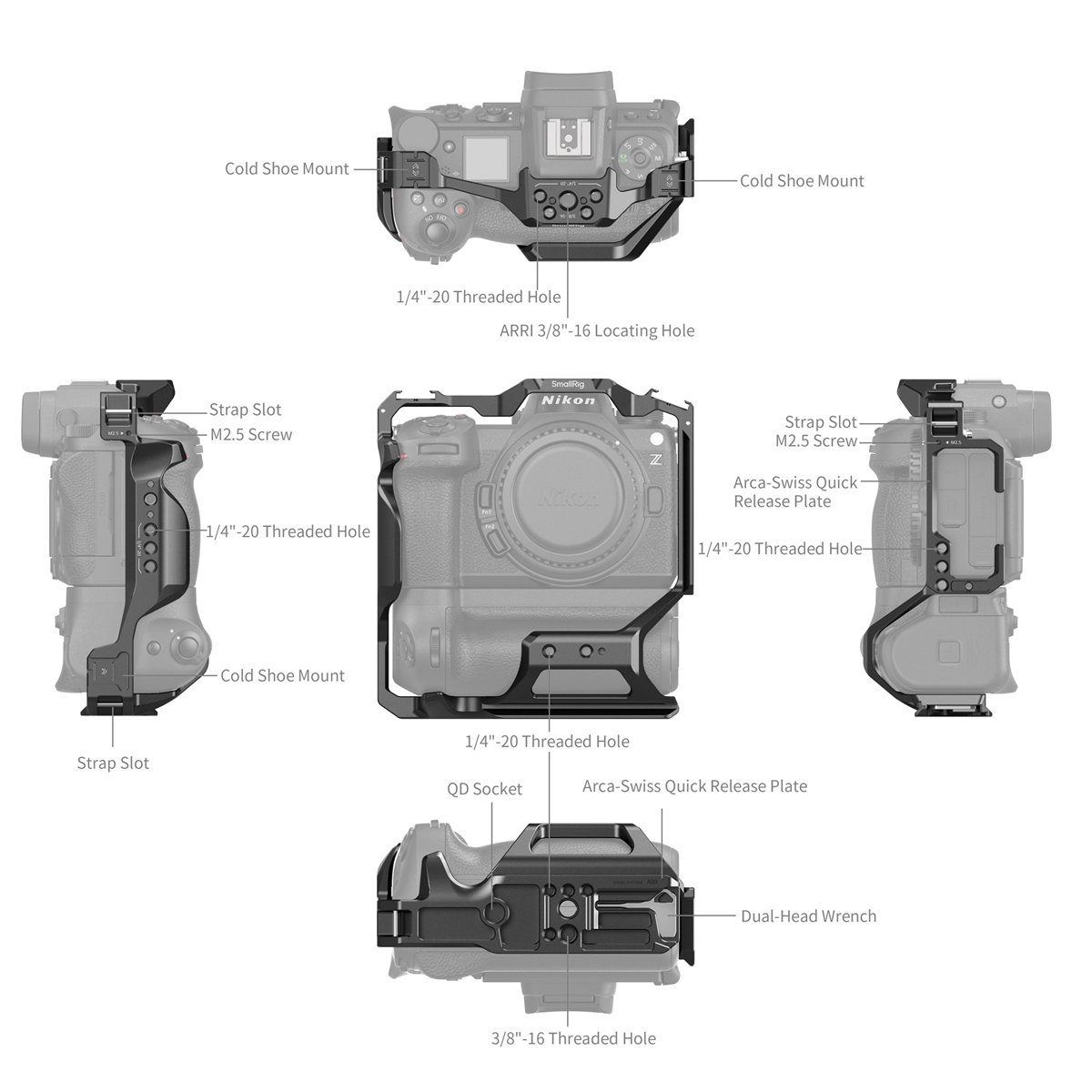 SmallRig 4524 Cage für Nikon Z 6III mit MB-N14 Vertical Grip