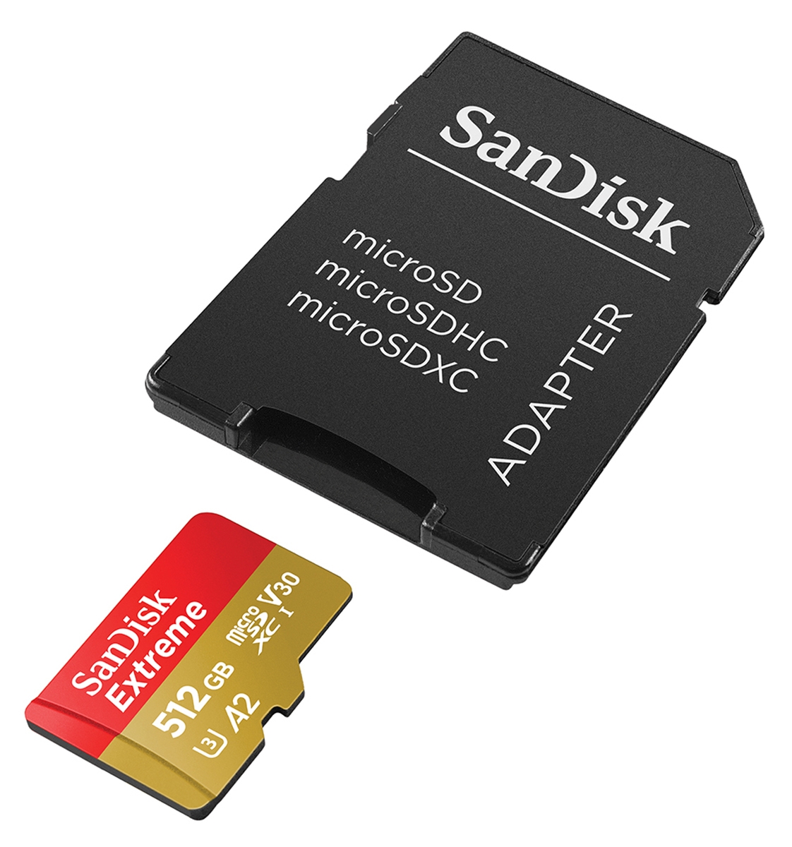 SanDisk Extreme 512GB microSDXC 190 MB/s UHS-I, C10, U3, V30, A2 + SD Adapter