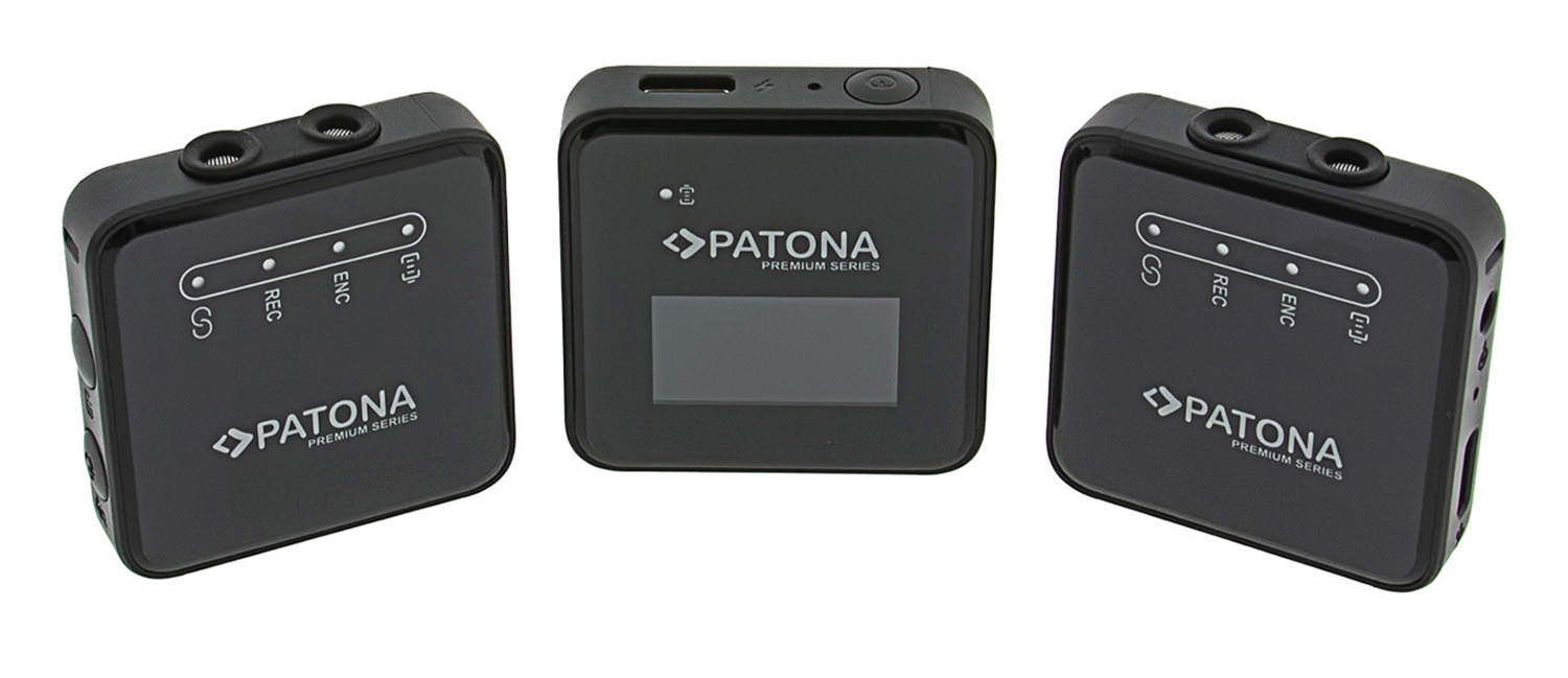 PATONA Premium Wireless Mikrofonset M16 mit 2 Sendern und 1 Empfänger