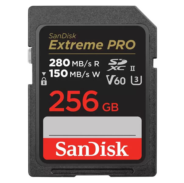 SanDisk 256GB SDXC ExtremePro 280MB/s V60 UHS-II U3