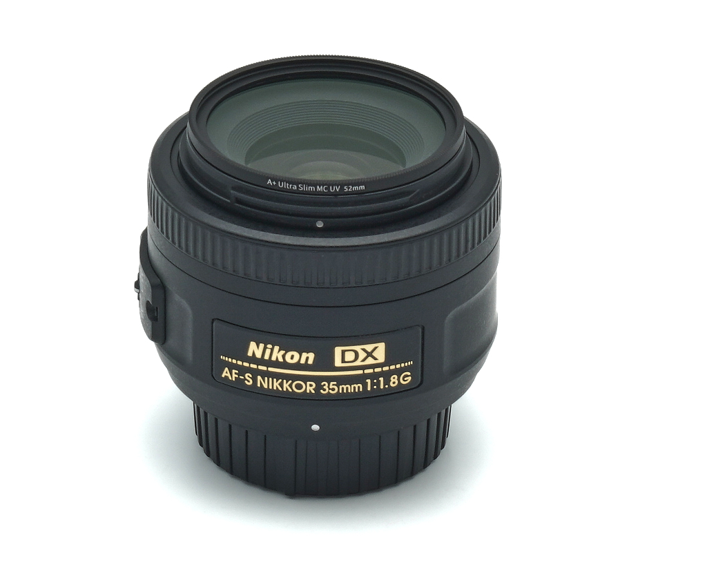 Kameraobjektiv, AF-S NIKKOR 35mm, 35mm Objektiv, Nikon DX, UV-Filter nicht sichtbar