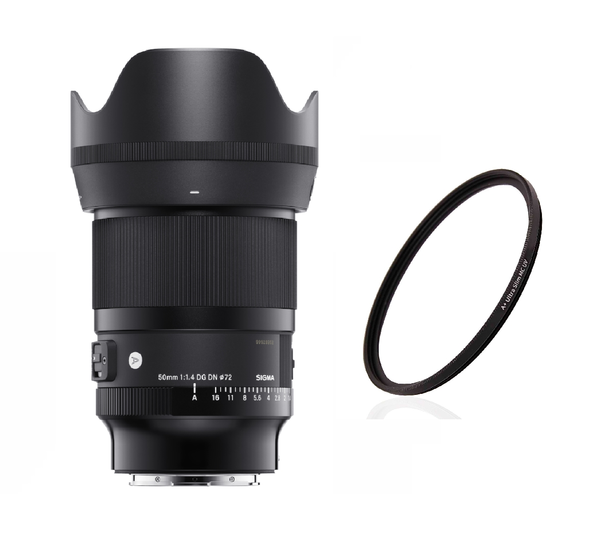 Sigma Art 50mm 1.4 DG DN für Sony E-Mount + V.M.C. Slim UV Filter 72mm