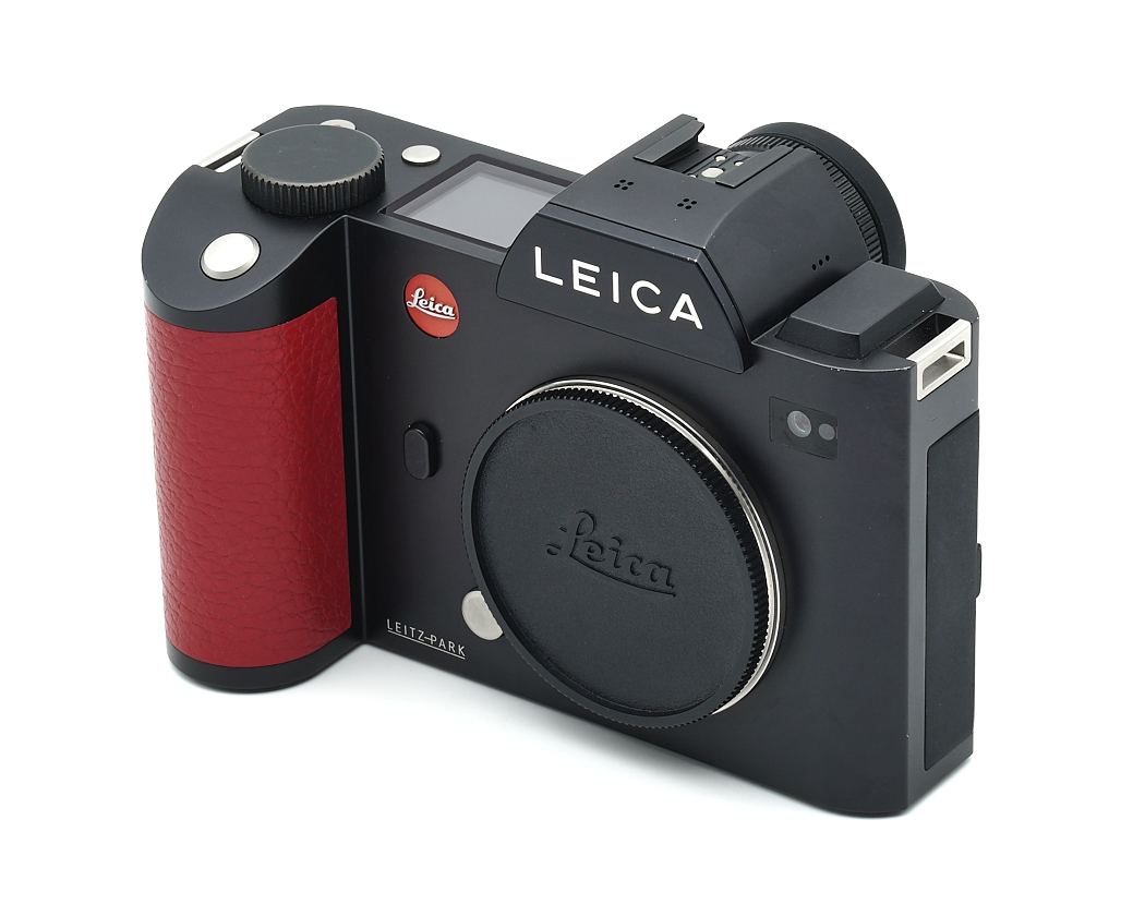kamera, Leica, Digitalkamera, schwarzer Körper, roter Griff