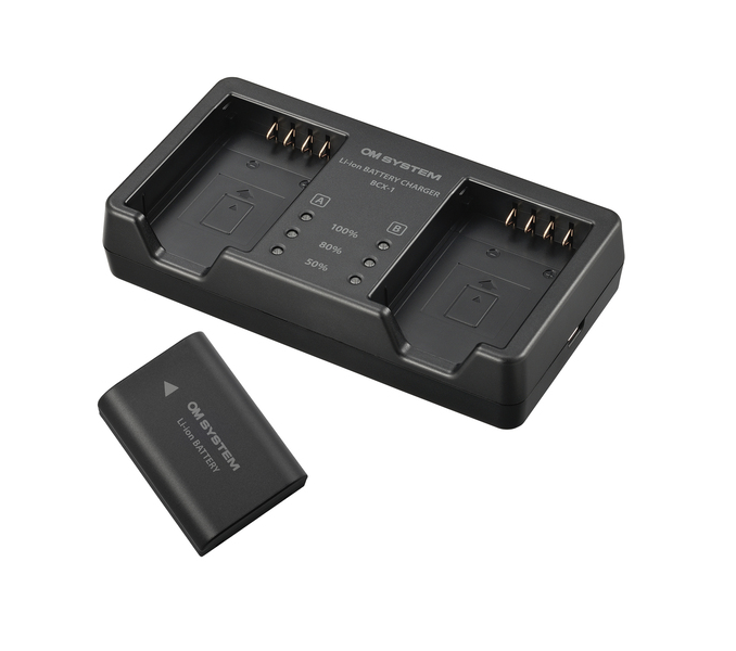 OM SYSTEM SBCX-1 Akku und Ladegerät Set für BLX-1