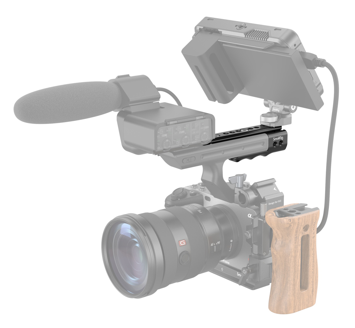 SmallRig 3490 XLR Handgrifferweiterung mit NATO Schiene für Sony FX3