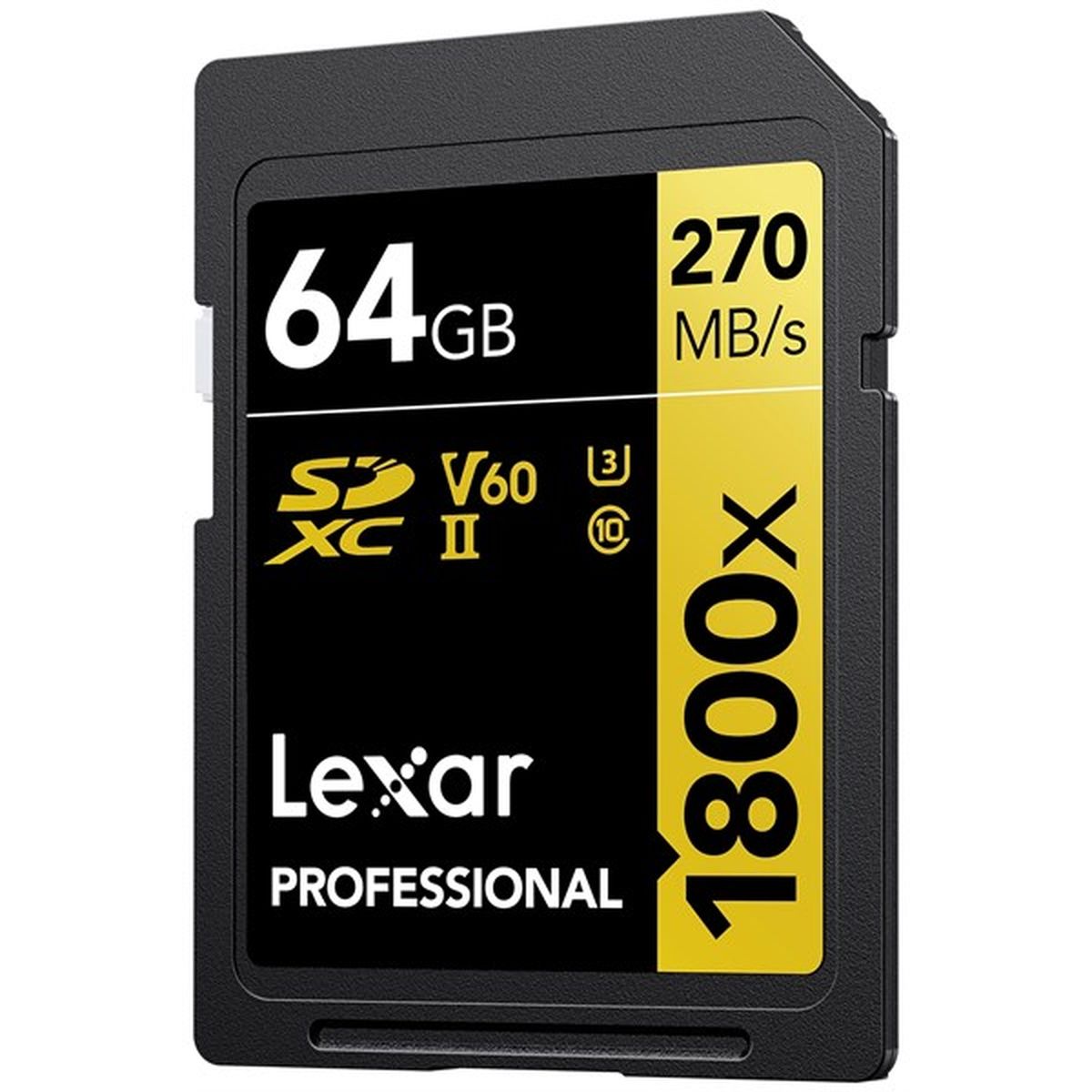 Lexar Professional SDXC 64GB BL 1800X UHS-II V60 Gold Lexar Professional SDXC 64GB BL 1800X UHS-II V60 Gold