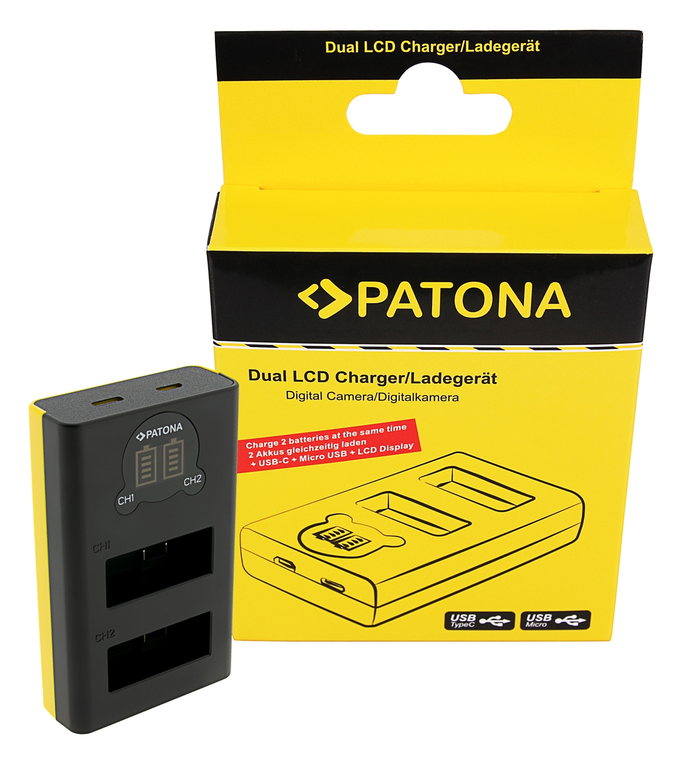 PATONA Dual LCD USB Ladegerät für GoPro Hero 13