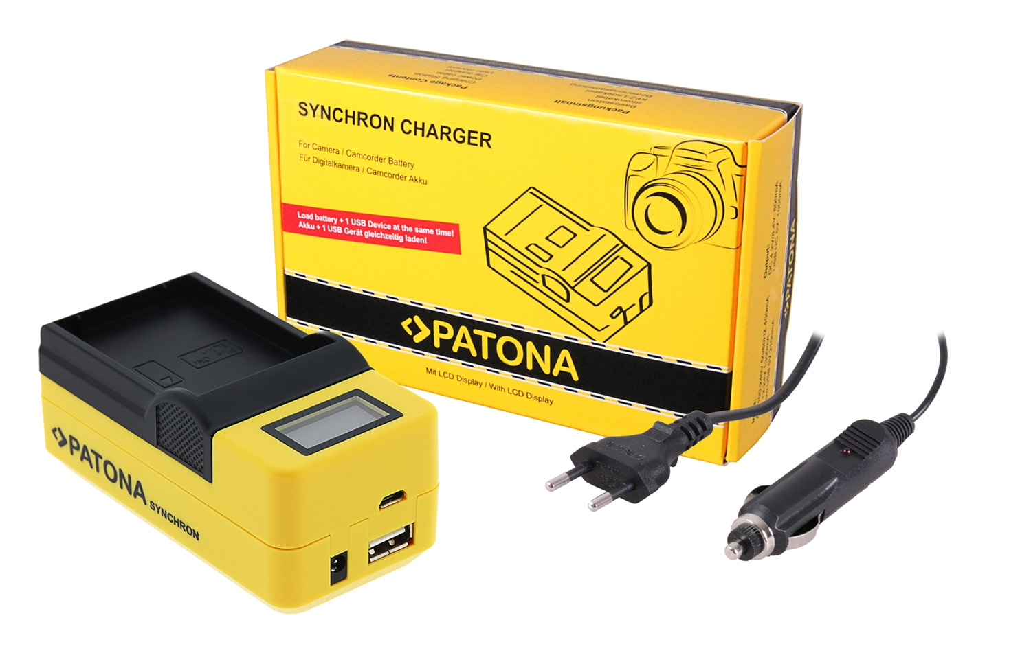 Patona Synchron USB Ladegerät für OM-SYSTEM OM-1 OM-1 II BLX-1 mit LCD-Display