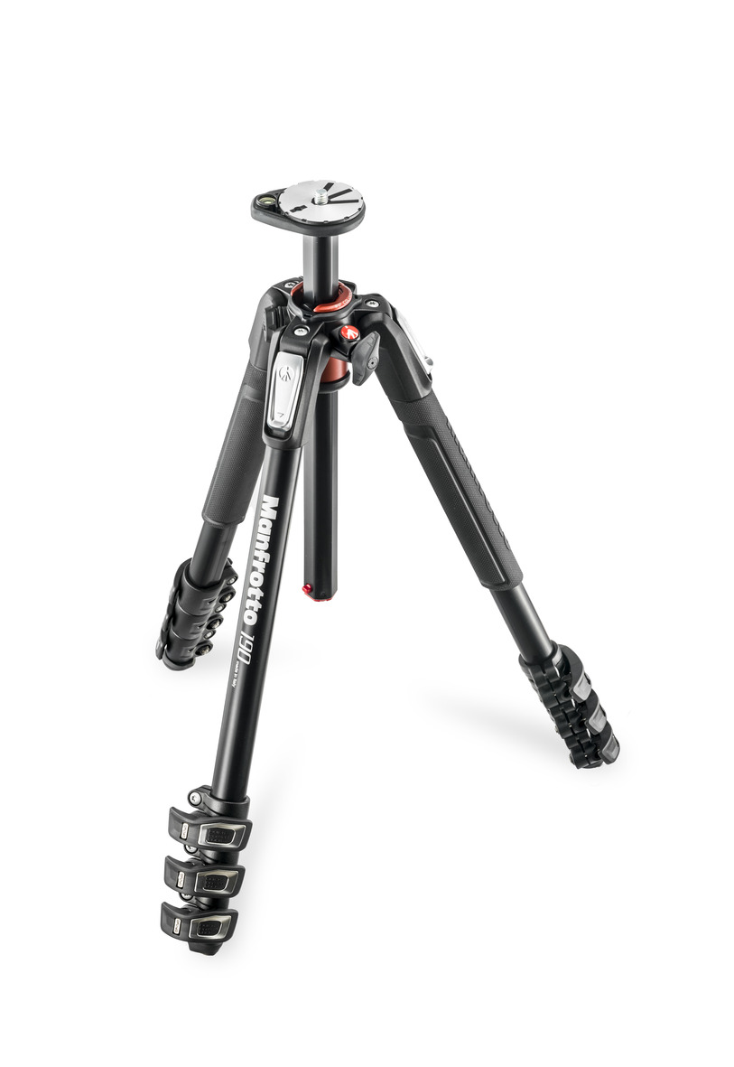 Manfrotto 190XPRO4 Stativ ohne Kopf, Mittelsäule o. Demontage 90° schwenkbar