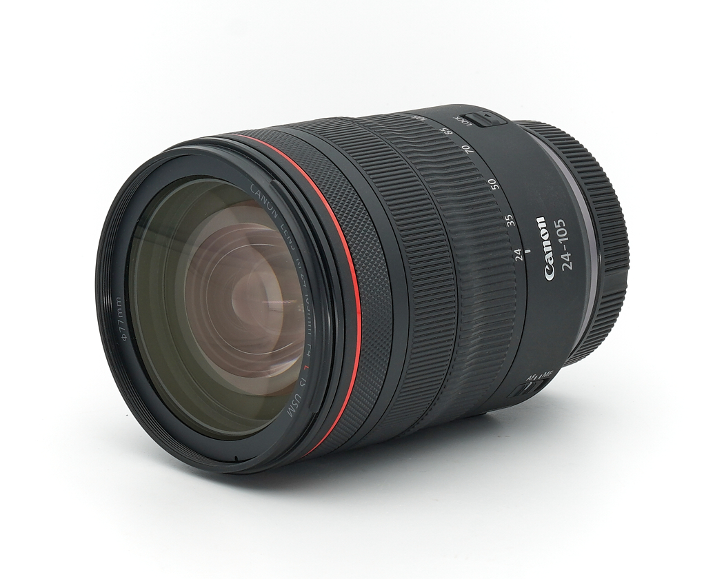 objektiv, Canon-Objektiv, 24-105mm, EF-Mount, schwarz