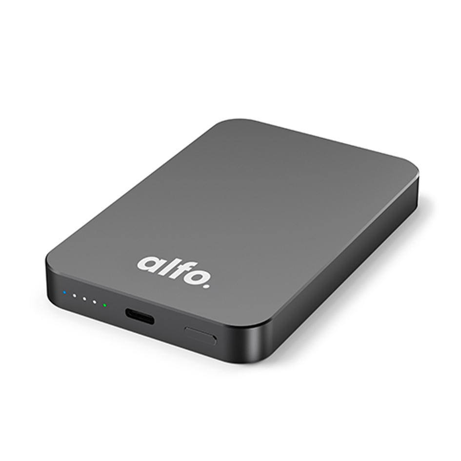 externer Akku, Powerbank, Grau, USB-C, LED-Indikatoren