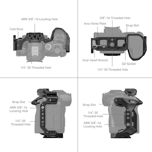 SmallRig 4161 Cage Black Mamba für Canon EOS R6 Mark II