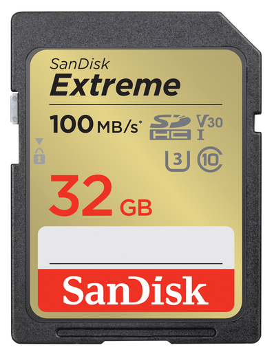 SanDisk Extreme SDHC-Karte 32GB 100MB/s V30 UHS-I U3